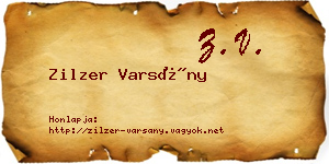 Zilzer Varsány névjegykártya